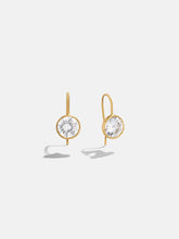Fallon 18K Gold Bezel Earrings - Gold/Pavé