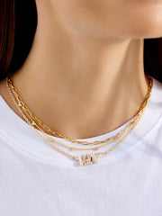 Disney Mickey Mouse Acrylic Custom Nameplate Necklace - Blonde Marble