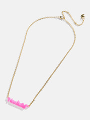 Disney Mickey Mouse Acrylic Custom Nameplate Necklace - Translucent Magenta