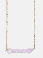 Disney Mickey Mouse Acrylic Custom Nameplate Necklace - Translucent Purple