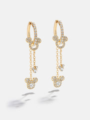 Disney Mickey Mouse Drop Earrings - Gold/Pavé