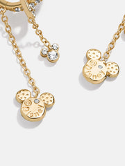 Disney Mickey Mouse Drop Earrings - Gold/Pavé