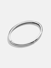 Nadia Classic Hinge Bangle - Classic Thin Silver Single Bezel