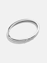 Nadia Classic Hinge Bangle - Classic Thin Silver Triple Bezel