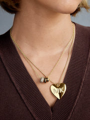 Millie Bubble Heart Custom Initial Necklace - Gold
