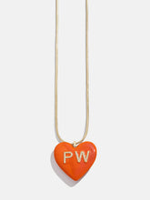 Millie Bubble Heart Custom Initial Necklace - Orange
