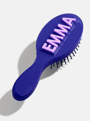 Mini Block Font Custom Hair Brush - Navy/Light Purple