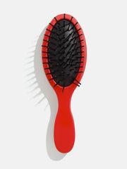 Mini Block Font Custom Hair Brush - Red/Light Blue