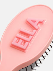 Mini Block Font Mini Custom Hair Brush - Pink