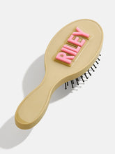 Mini Block Font Custom Hair Brush - Beige/Pink