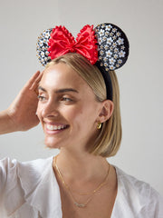 Disney Minnie Mouse White Floral Ears Headband - Minnie Mouse White Floral Ears
