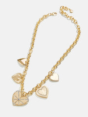 Heart Burst Statement Charm Necklace - Heart