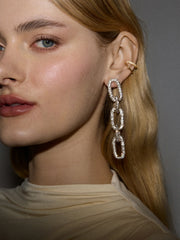 Nova Statement Earrings - Gold/Pavé