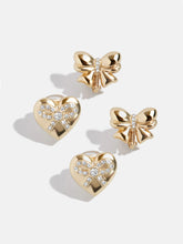 Take A Bow Kids' Clip-On Earring Set - Wrapped Heart