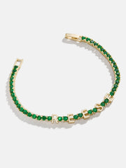 Custom Tennis Bracelet - Gold/Green