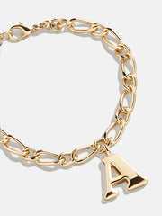 Chunky Charm Initial Bracelet - Gold