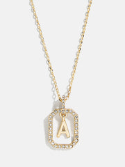 Alicia Initial Necklace - Gold/Pavé