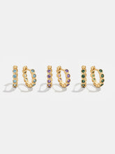 Jessica 18K Gold Birthstone Earrings - Aquamarine