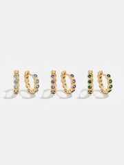 Jessica 18K Gold Birthstone Earrings - Aquamarine