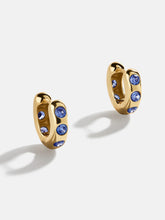 Sydney 18K Gold Birthstone Earrings - Sapphire