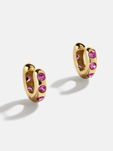 Sydney 18K Gold Birthstone Earrings - Rose