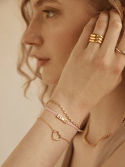 Sabrina 18K Gold Motif Bracelet - Heart