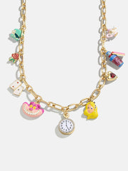 Disney Alice in Wonderland Charm Necklace - Gold/Multi