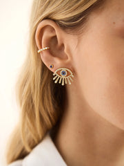 Sohla Evil Eye Earrings - Gold/Blue