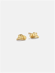18K Gold Just For Fun Earrings - Cowboy Hat