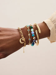 Aisha Evil Eye Bracelet - Gold/Blue