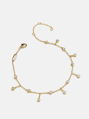 Leslie 18K Gold Anklet - Gold/Pavé