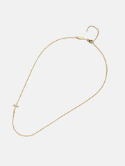 18K Gold Asymmetrical Cross Necklace - Cross