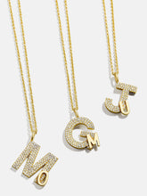 Pavé Double Initial Custom Necklace - Gold/Pavé