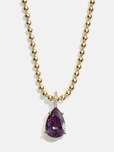 Esther 18K Gold Birthstone Necklace - Amethyst