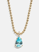 Esther 18K Gold Birthstone Necklace - Aquamarine