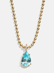 Esther 18K Gold Birthstone Necklace - Aquamarine