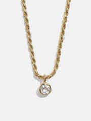 18K Gold Florence Birthstone Necklace - Crystal