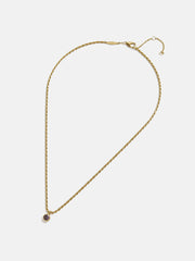 18K Gold Florence Birthstone Necklace - Light Amethyst