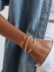 Kelly Gold Cuff Bracelet - Gold/Pavé