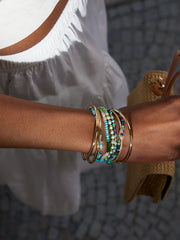 Nina Semi-Precious Bracelet - Gold/Turquoise