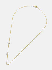 Maya Brenner Monogram Necklace with Diamond - Gold