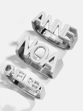 Sterling Silver Fineline Custom Nameplate Ring - Sterling Silver