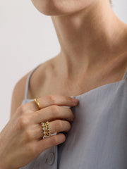 Disney Mickey Mouse Ring Set - Gold/Pavé