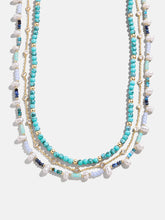 Rowan Semi-Precious Layered Necklace - Gold/Blue