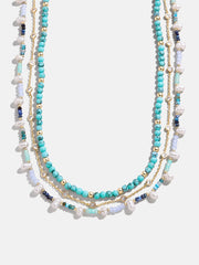 Rowan Semi-Precious Layered Necklace - Gold/Blue