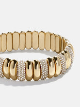 Keira Ribbed Bracelet - Gold/Pavé