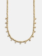 Joelle Pisa Beaded Necklace - Circle Bezel