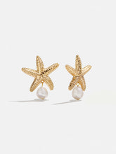 Alana Starfish Earrings - Gold/Pearl