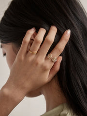 Halle Seashell Ring - Gold/Pavé