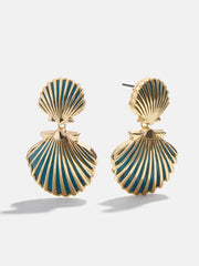 Marni Seashell Earrings - Gold/Turquoise